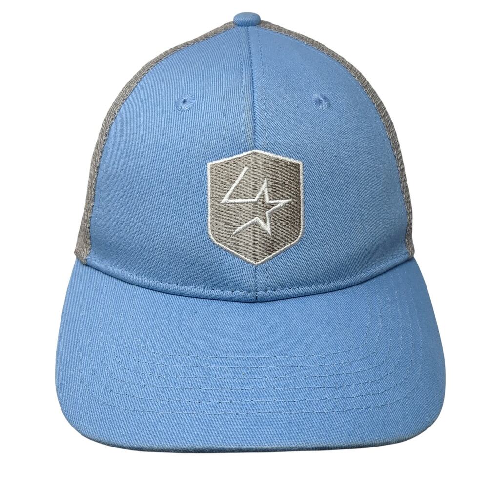 Lone Star Snapback Trucker Hat Blue One Size Adjustable Embroidered Mesh Back